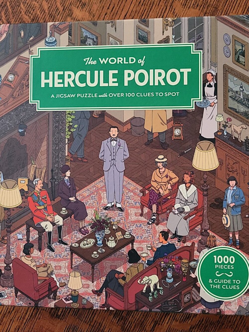 World of Hercule Poirot 1000pc jigsaw puzzle with Agatha Christie's detective